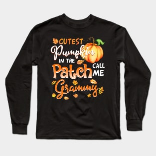 Cutest Pumpkin In The Patch Call Me grammy Halloween Gift Long Sleeve T-Shirt